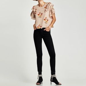 Zara frilled sleeve top